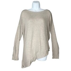 Haute Hippie Asymmetrical Long Sleeve Modal Top Shirt Oversized Soft Large EUC